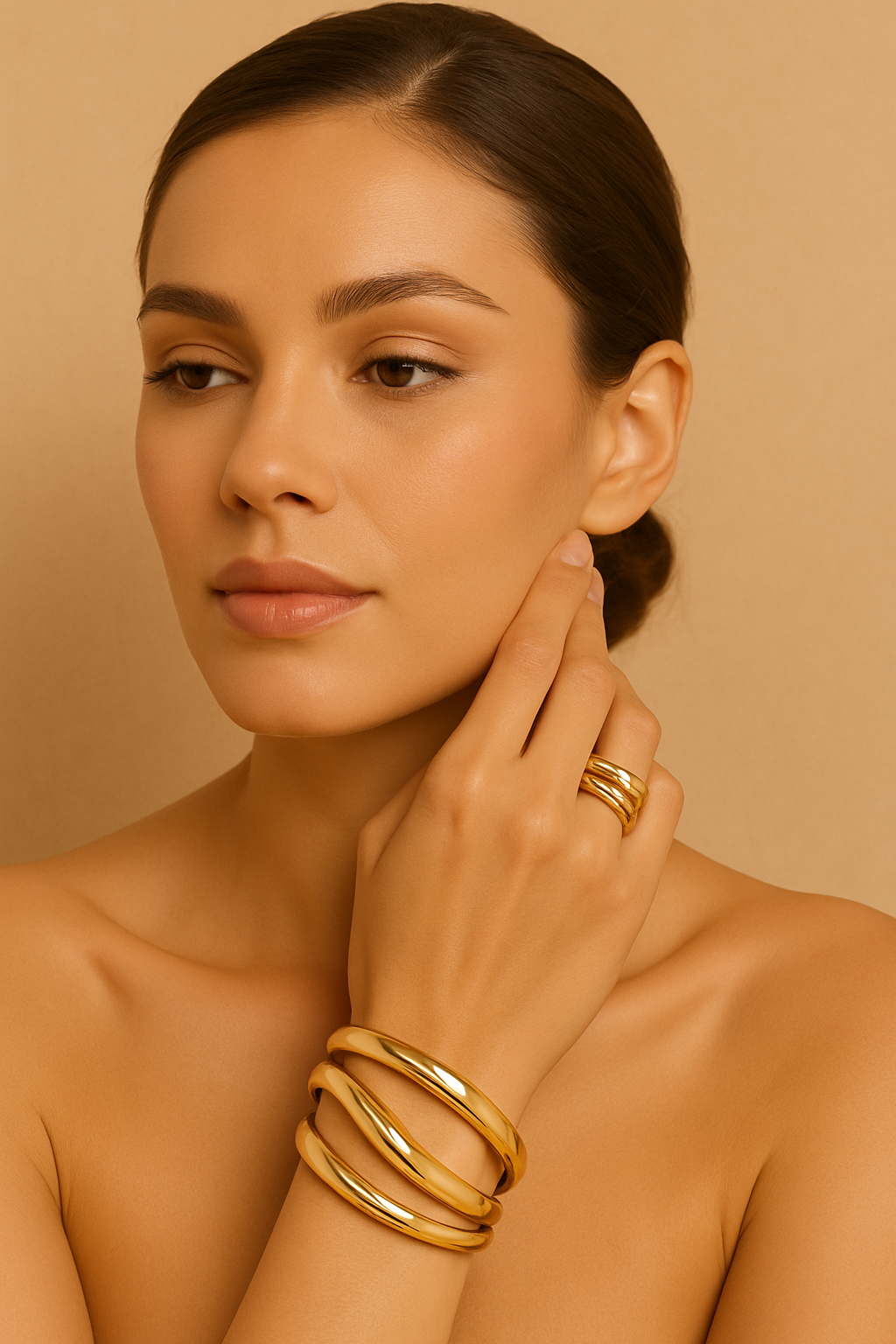 Luméa Gold - 2-teiliges Schmuckset Armreif & Ring