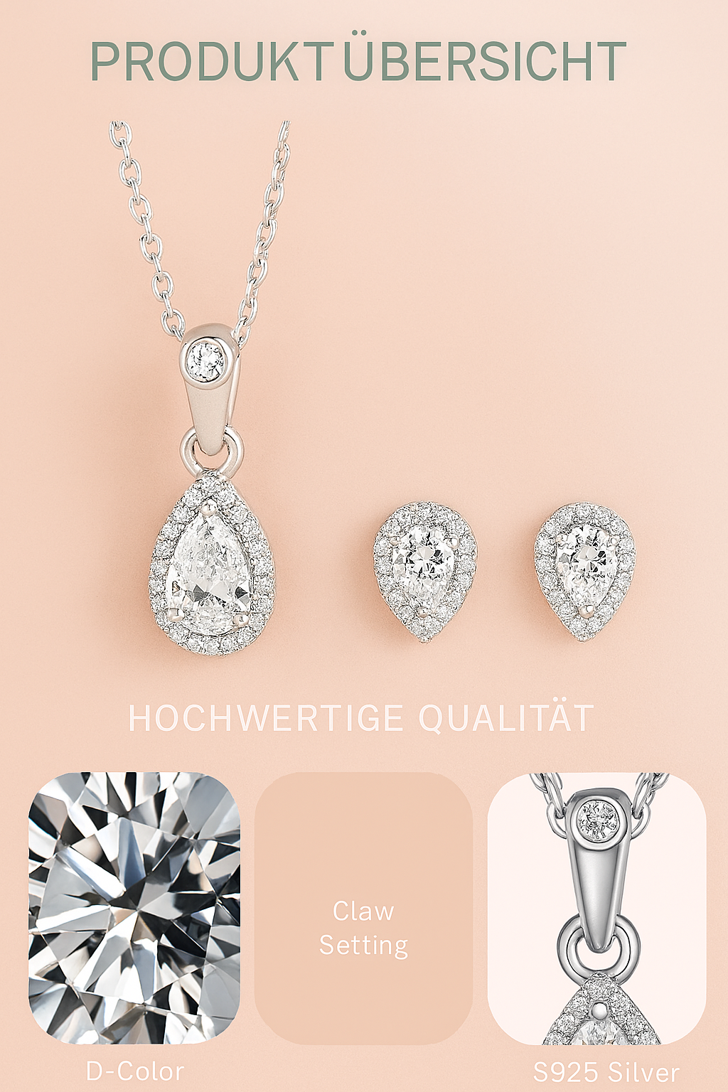 925 Silber Luméa Drop - Schmuckset